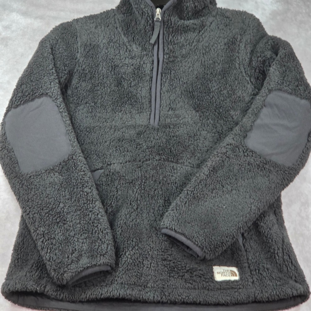 The North Face Campshire Fleece Hoodie Women Small Black Excellent Quarter Zip